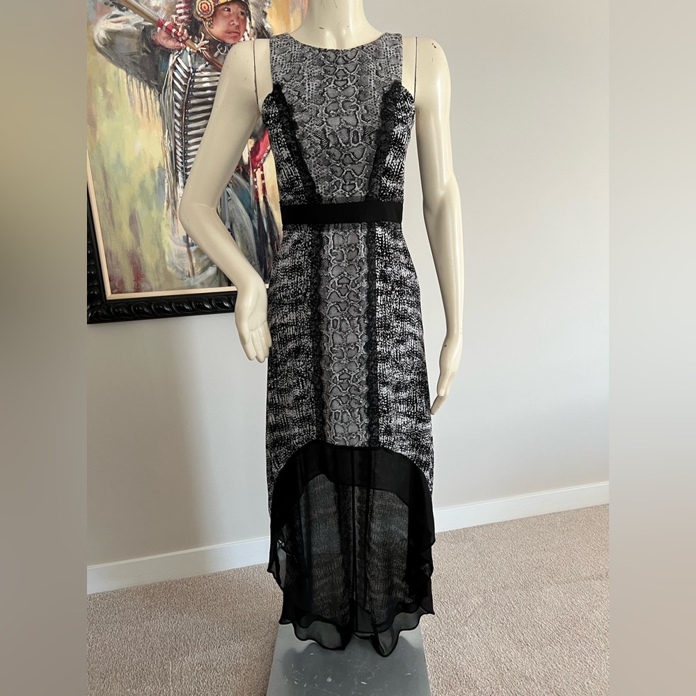 NEW BCBGMaxAzria “Sienna” Black & Gray High-Low Dress – Size 0 - Picture 5 of 16